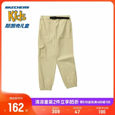 Skechers斯凯奇童装男童梭织长裤儿童运动户外休闲工装裤束脚裤商品大图