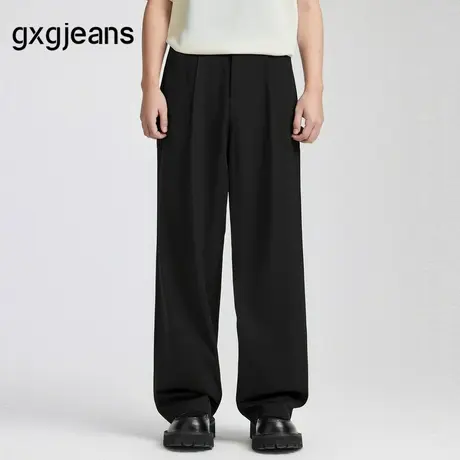 gxg.jeans男装 黑色基础宽松时尚休闲长裤西裤男裤 25年夏新品图片