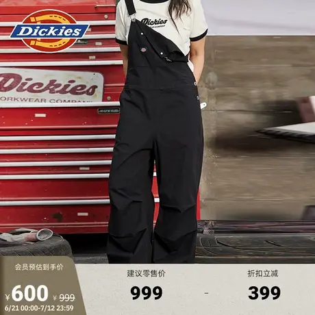 Dickies25春夏新款 女式背带裤 多口袋伞兵裤设计 弹力府绸面料图片