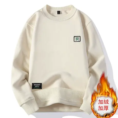 卫衣男加绒加厚2023秋冬季新款潮流宽松休闲上衣服保暖男生打底衫商品大图