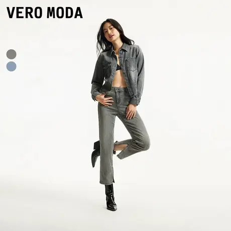 Vero Moda奥莱牛仔裤子女夏季新款九分直筒磨白中腰时尚百搭流行图片