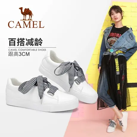 【非卖品】女鞋 休闲简约百搭舒适校园小白鞋 网红甜美系带单鞋商品大图