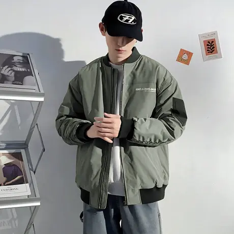 唐狮冬季新款棉衣男棒球领短款运动棉服夹棉外套加厚防寒服潮TD图片