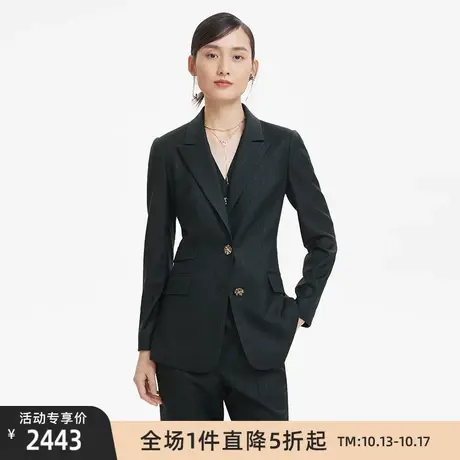 LANCY/朗姿秋季新款羊毛西装外套商端通勤西装女装法式设计感商品大图