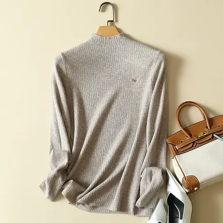 半高领毛衣女羊毛衫2023秋冬新款长袖内搭套头宽松打底针织衫上衣图片