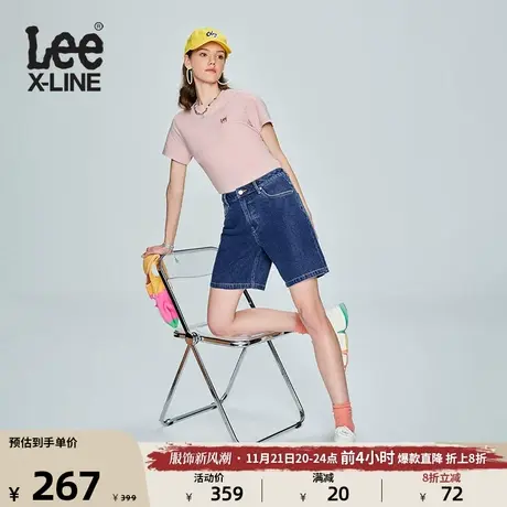 Lee23新品中蓝色百慕大女牛仔短裤显瘦LWB0001955PN-039图片