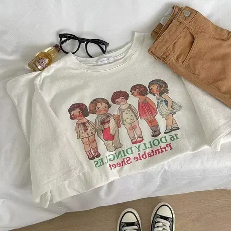 美式复古重磅纯棉短袖t恤女夏季宽松韩版潮oversize正肩女装上衣图片