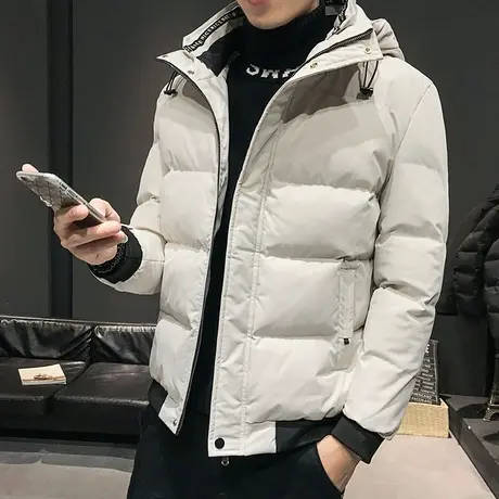 男士棉服韩版潮流帅气加绒连帽羽绒棉衣男生冬季外套加厚休闲百搭图片