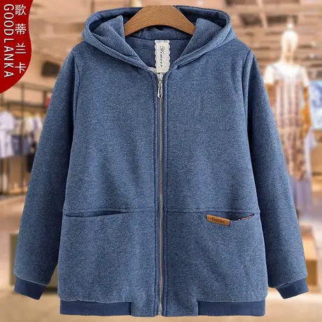 中年妈妈冬装加厚保暖棉衣棉袄大码宽松时尚休闲连帽加绒棉服外套商品大图