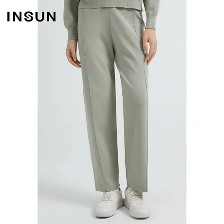 恩裳奥莱2023春季莱卡织法工艺裤中线直筒休闲裤图片