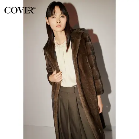 COVER冬季皮毛一体整貂皮草大衣图片