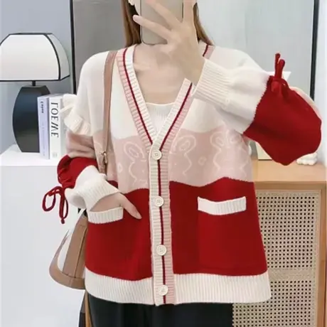 女士毛衣外套早秋2023年新款秋季爆款洋气宽松针织开衫上衣女春秋商品大图