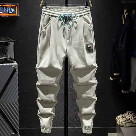 春季新款潮牌时尚百搭男士休闲长裤男宽松束脚亲肤柔软男运动裤男商品大图