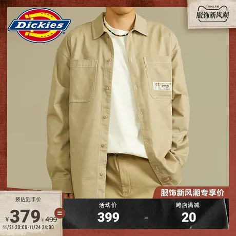 Dickies商场同款秋冬新款男女情侣翻领长袖衬衫休闲美拉德穿搭图片
