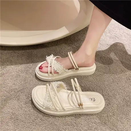 两穿凉鞋2024年新款女夏季学生百搭厚底时尚仙女风超火时装凉拖鞋商品大图