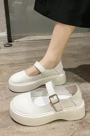 小皮鞋女2023春季学院玛丽珍jk制服鞋松糕厚底增高日系百搭单鞋女商品大图