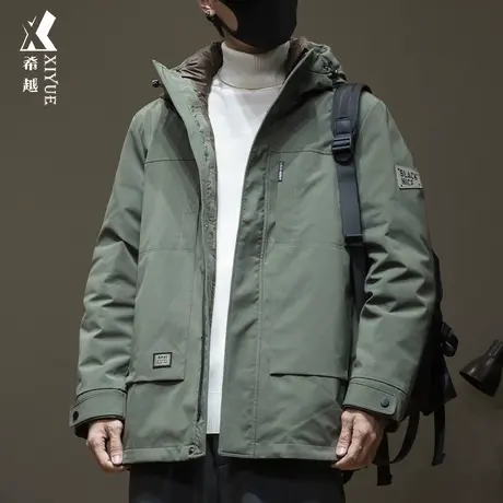 可拆卸羽绒服男士冬季新国标鹅绒三合一高级感宽松大码中长款外套商品大图