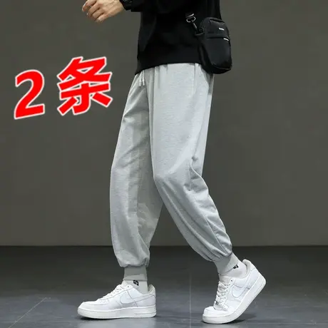 裤子男春夏季宽松休闲长裤2021秋季纯棉束脚运动裤男士潮流卫裤商品大图