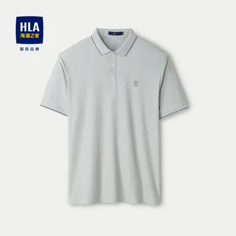 HLA/海澜之家随行易打理短袖POLO衫24春夏新款印花商务弹力上衣男图片