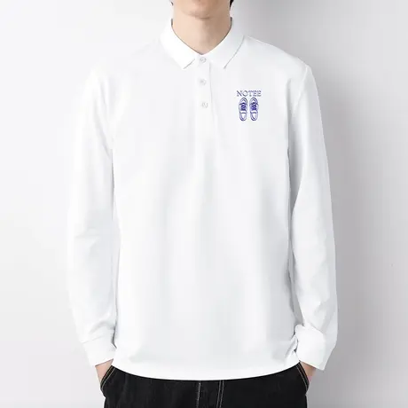 珠地棉polo衫长袖翻领t恤男2023新款带领打底衫潮牌保罗有领秋衣图片