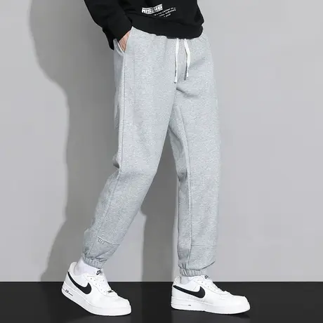2023新款秋季长裤子男休闲运动裤小脚束脚九分裤灰色卫裤潮流百搭商品大图