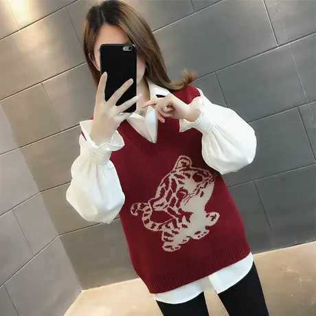 针织马甲背心女2023年新款设计感小众网红马夹坎肩毛衣背心女叠穿图片