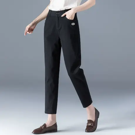 哈伦裤女春秋萝卜裤春季女裤宽松直筒2023新款大码女士休闲裤九分图片