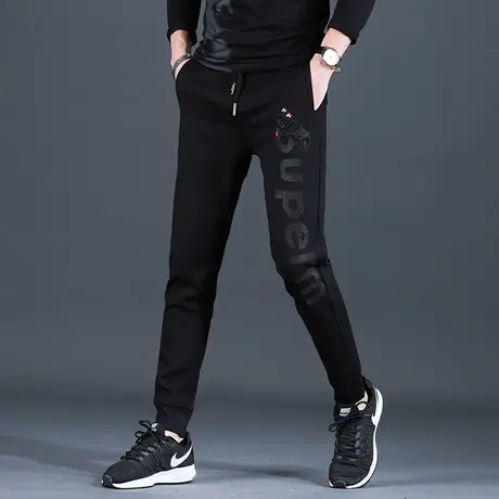 断码清仓 夏季薄款休闲裤子男修身束脚字母运动潮流弹力男士裤子商品大图