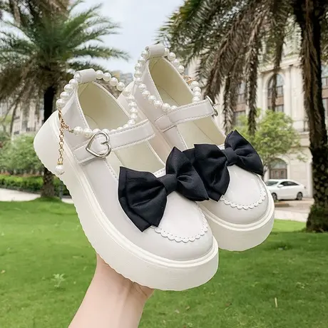 玛丽珍英伦风小皮鞋女复古蝴蝶结配裙子lolita鞋日系jk学院风单鞋商品大图