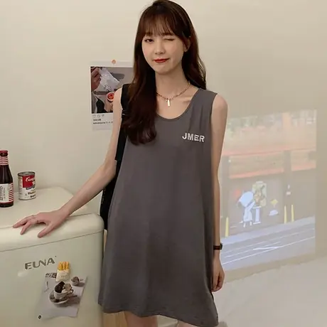 泫雅吊带坎肩运动背心无袖t恤女夏外穿韩版蓝球服宽松bf风上衣潮图片