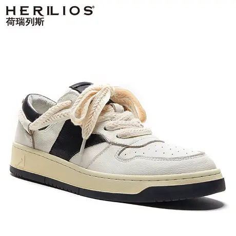 HERILIOS/荷瑞列斯英伦复古男士潮流运动休闲鞋韩版真皮时尚板鞋商品大图