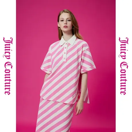 Juicy Couture橘滋初秋季2023新款红粉佳人logo刺绣女式针织衫图片