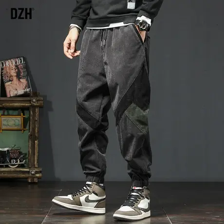 男士灯芯绒裤子男秋冬款小众设计感束脚裤潮牌潮流休闲裤冬季男裤商品大图