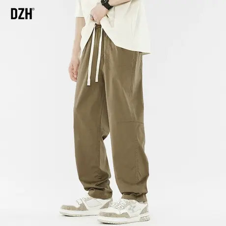 男士驼色裤子男夏天宽松直筒裤潮牌潮流休闲长裤2023年新款运动裤商品大图