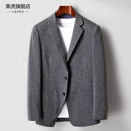 春季薄款中年休闲西装外套男士新款时尚修身百搭商务单件西服上衣商品大图