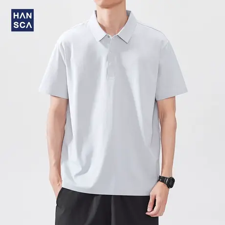hansca防晒+UPF50云感速干短袖POLO衫男夏季轻薄透气翻领短袖T恤商品大图