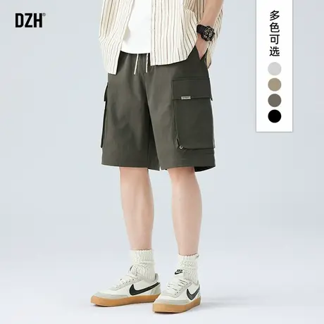 男生透气速干工装裤短裤男2025夏季新款休闲中裤美式五分裤子男款商品大图