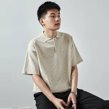 唐狮短袖男针织polo衫夏季新款男士毛衣翻领商务休闲上衣透气图片