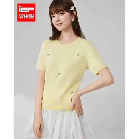 IEF/爱依服2025夏季新款法式温柔小女人气质小清新百搭毛织上衣商品大图