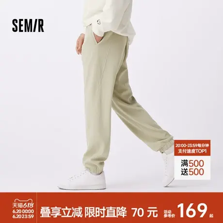 [商场同款]森马运动束脚裤2024秋冬新款宽松加厚直筒卫裤男女同款商品大图