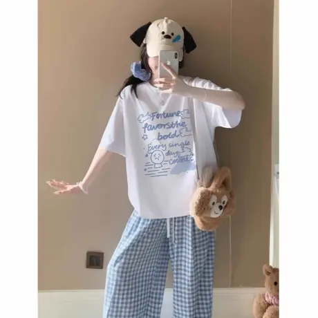 爆款白色夏季短袖t恤女2025新款纯棉半袖宽松显瘦精致设计感上衣图片