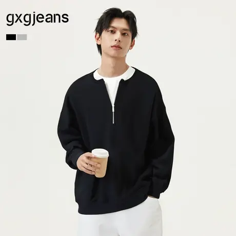 gxg.jeans男装 多色拉链设计潮流时尚V领卫衣男士 25年秋季新款图片