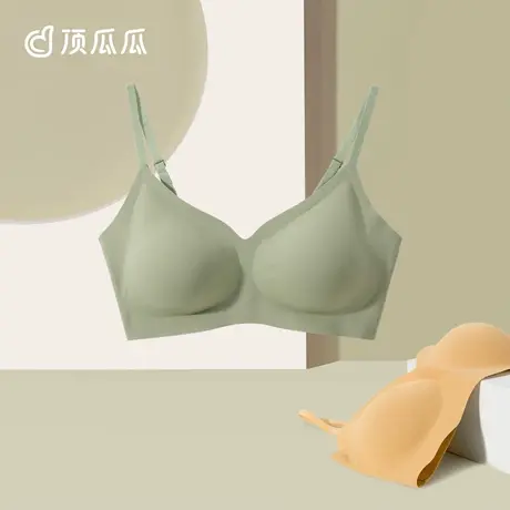 顶瓜瓜无痕内衣女背心式文胸薄款无钢圈细肩带夏季冰丝睡眠胸罩图片