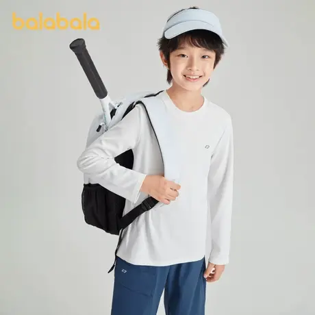 巴拉巴拉童装男童长袖T恤2024新款秋装儿童速干运动印花上衣简约商品大图