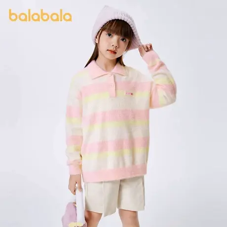 巴拉巴拉童装女童毛衣秋冬保暖甜美内搭儿童毛衫中大童套头翻领潮商品大图