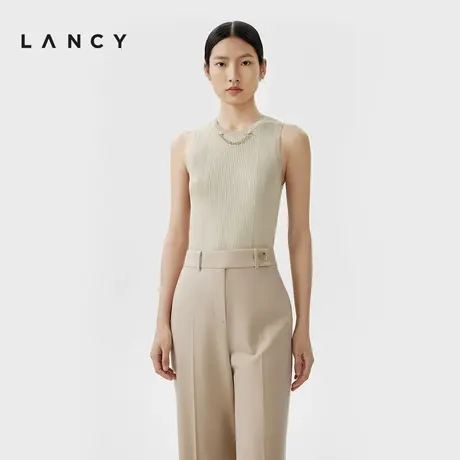[朗姿奥莱]LANCY/朗姿2024春季新款无袖内搭上衣女气质薄款外穿醋商品大图
