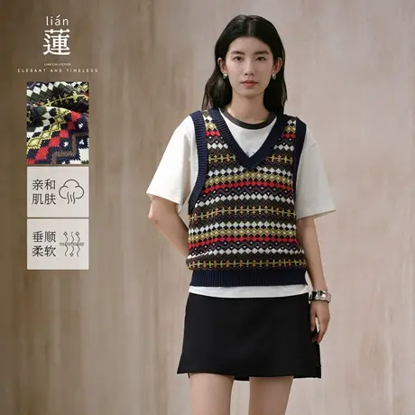 【商场同款】阿依莲气质百搭背心马甲女薄25秋季新款无袖针织上衣商品大图