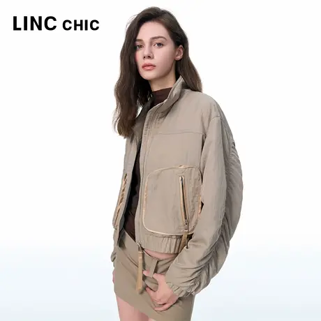 LINCCHIC金羽杰2025年秋季新款羽绒服落肩箱型羽绒夹克外套女1043商品大图