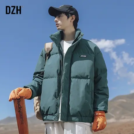 男士绿色棉服男潮牌短款男装2023新款外套韩版潮流棉衣男冬季加厚商品大图