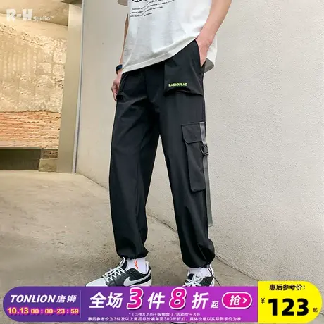 Radiohead休闲裤男潮牌小众2021春夏新款宽松显瘦束腿裤工装帅气商品大图